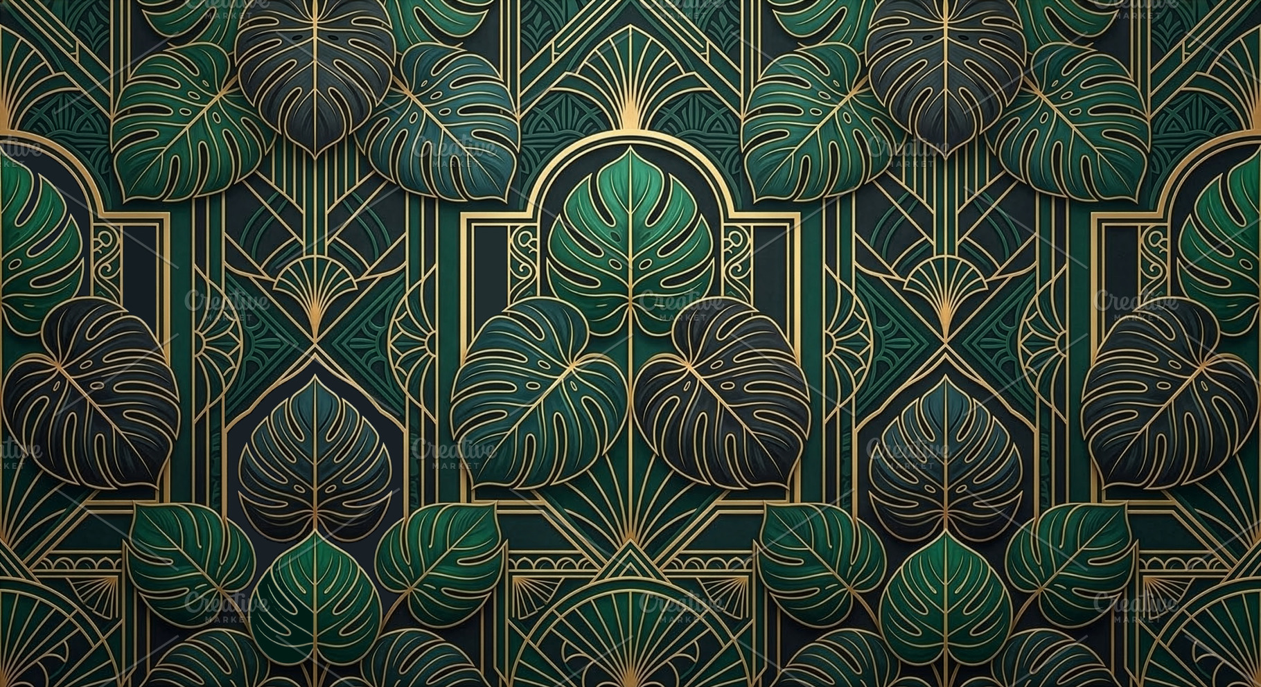 pattern with geometric Art Deco styl, an Abstract Photo by Imaginarium