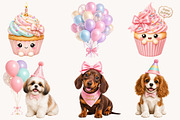 Dog Breeds Birthday Party Clipart, a Seasonal Illustration by Designworld (Thumbnail 3 of 5)