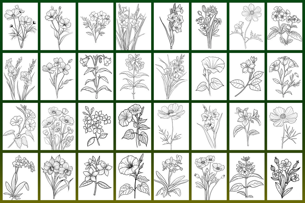 Wild Flowers Coloring Page, a Graphic by Forhadx5 (Photo 9 of 15)