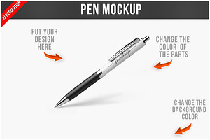 Pen Mockup PSD, a Pens & Pencil Mockup by Bruno's Shop