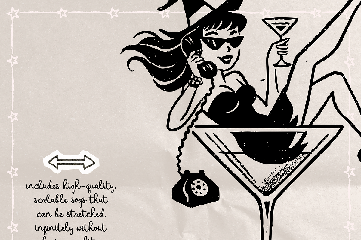 Martini Witch Clipart, Halloween, an Object Illustration by The October Creative (Photo 3 of 6)