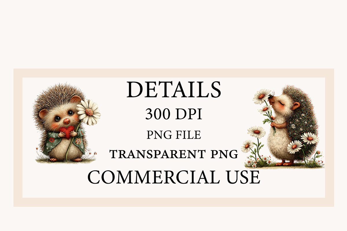 Whimsical Summer Hedgehog with daisy, an Illustration by Designworld (Photo 2 of 10)