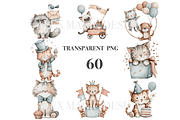 60 Cute Cat Clipart, an Animal Illustration by Pati Charm Studio (Thumbnail 4 of 9)