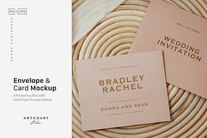 Envelope & Cards Mockups, a Print Template by Artcoast Studio