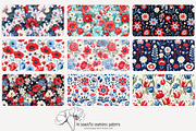70 red/blue floral seamless pattern, a Pattern Graphic by Poppy Lane Studio (Thumbnail 4 of 10)