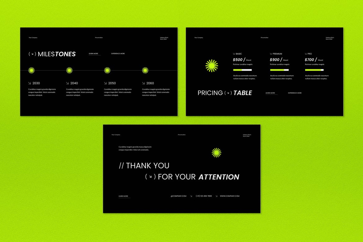 Black Green Pitch Deck Google Slide, a Presentation Template by graphicook (Photo 5 of 5)