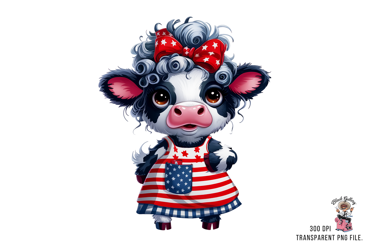 Patriotic Cow with USA Flag 10 PNG, a Graphic by Clipart Bloom (Photo 4 of 11)