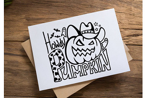 Halloween Pumpkin Cowboy Howdy SVG