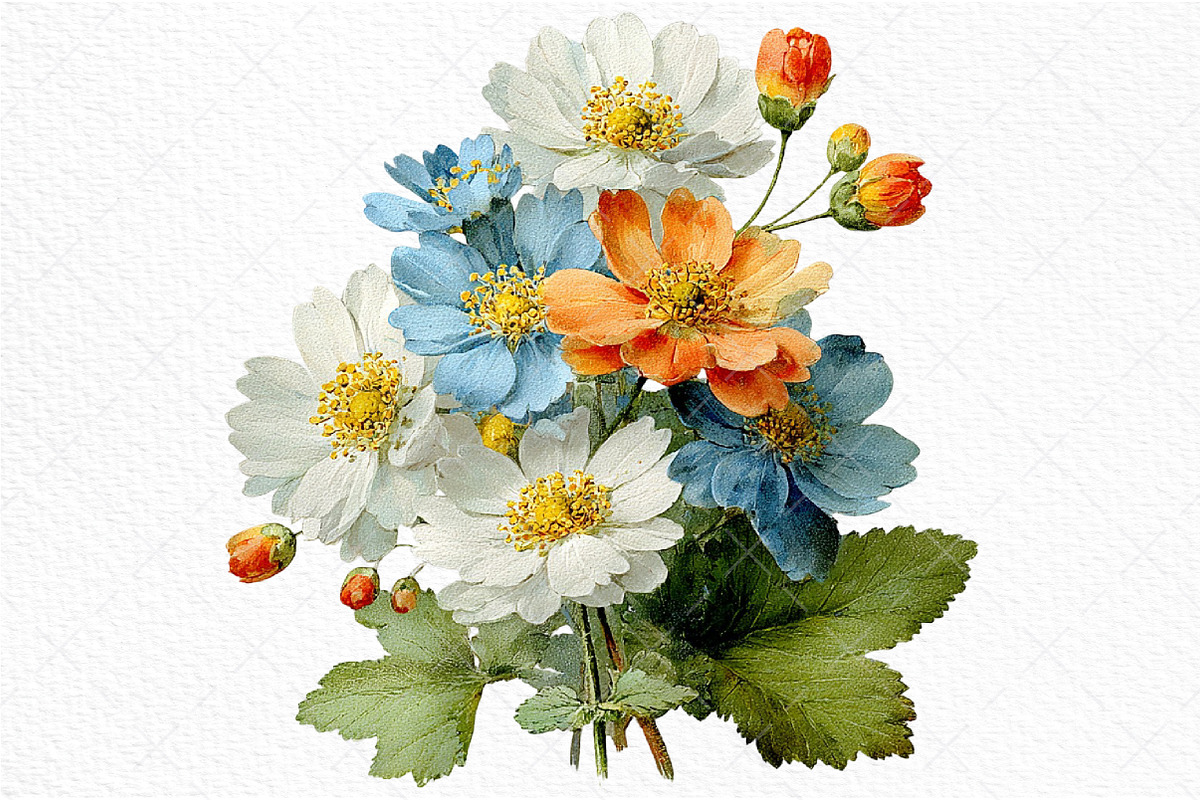 Watercolor Spring Wildflowers Png, an Illustration by Craft Nest (Photo 9 of 11)