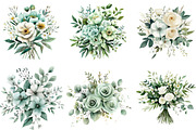 Emerald Flower Bouquet Clipart, an Illustration by DreamArtGraphic (Thumbnail 2 of 4)