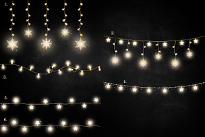 Warm Winter String Lights Clipart