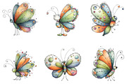 Whimsical Spring Butterfly Clipart, an Illustration by Designking (Thumbnail 2 of 5)