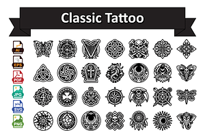 Classic Tattoo Icon Pack, an Icon by Vector Portal