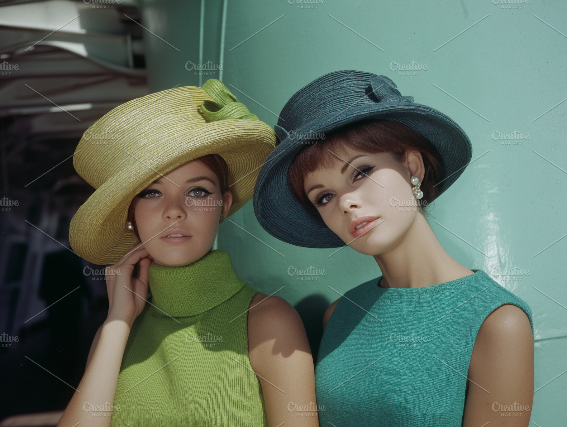 1960s Vintage Hat Models, a Beauty & Fashion Photo by k.tay