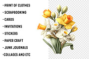 Watercolor Flower Daffodil Clipart, a Transportation Illustration by SinaCreation (Thumbnail 3 of 7)