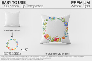 Square Throw Pillow Mockup