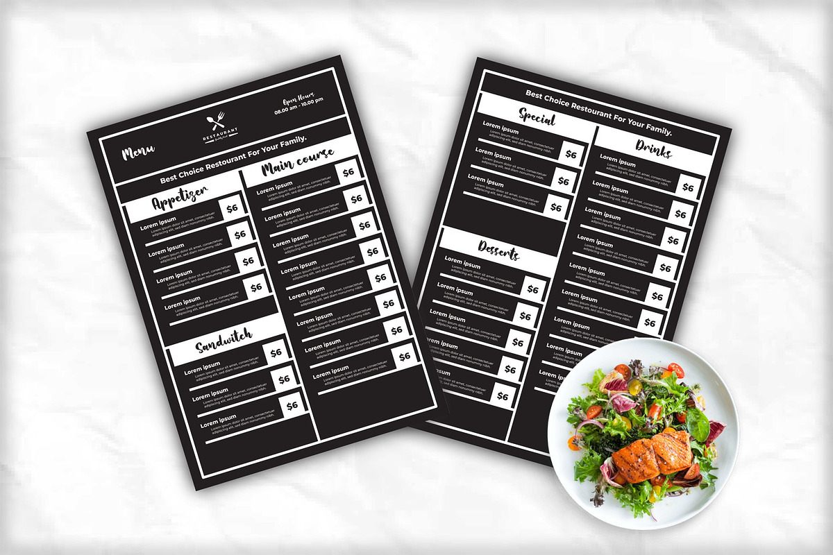 Simple Restaurant Menu, a Print Template by Isnanstuff (Photo 2 of 3)