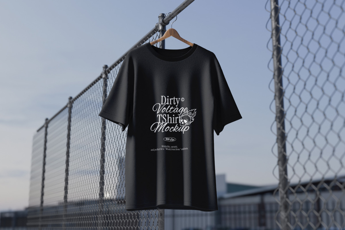 TShirt Mockup on Fence, a Shirt Mockup by Budogol Studio (Photo 5 of 5)