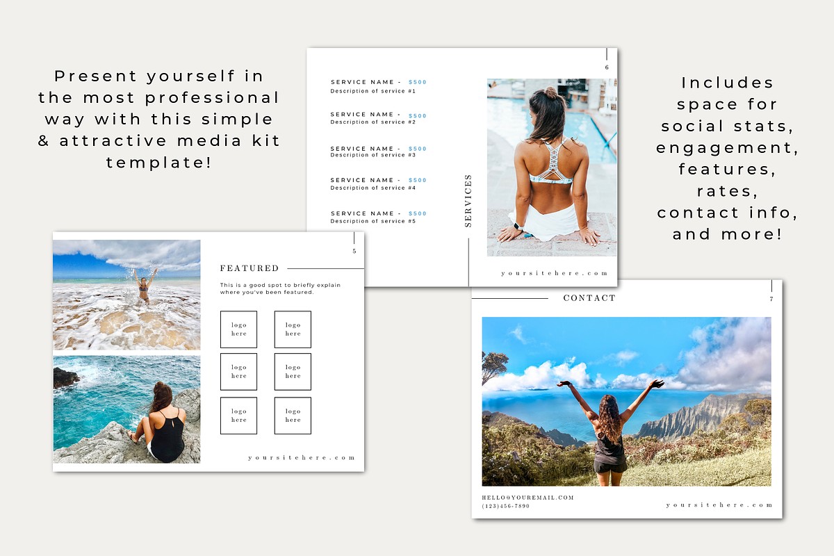 Minimal Media Kit, a Presentation Template by Just Like White Creative (Photo 3 of 4)