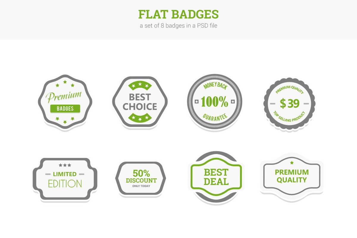 Flat Badges, a Templates & Theme by grati (Photo 1 of 3)