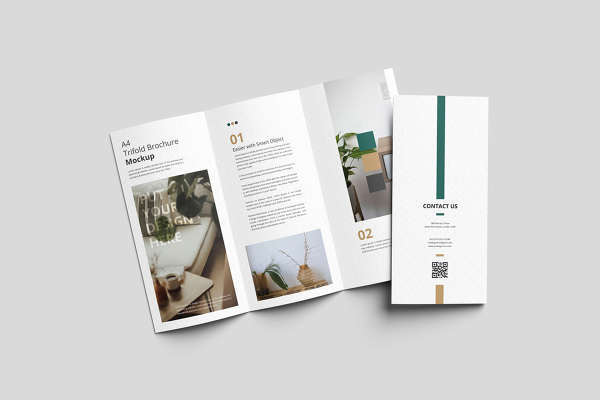 Realistic Trifold Brochure Mockup, an Advertising Mockup by MA-KING_ART (Photo 2 of 5)
