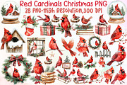 Red Cardinals Christmas Sublimation, an Illustration by Sublimation Artist (Thumbnail 1 of 6)