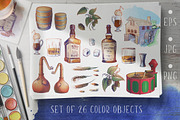 WHISKEY DESIGN SET - COLOR EDITION, an Object Graphic by AntonPix Studio (Thumbnail 1 of 4)