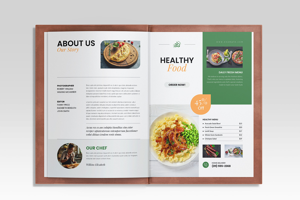Healthy Food Menu Template preview 2
