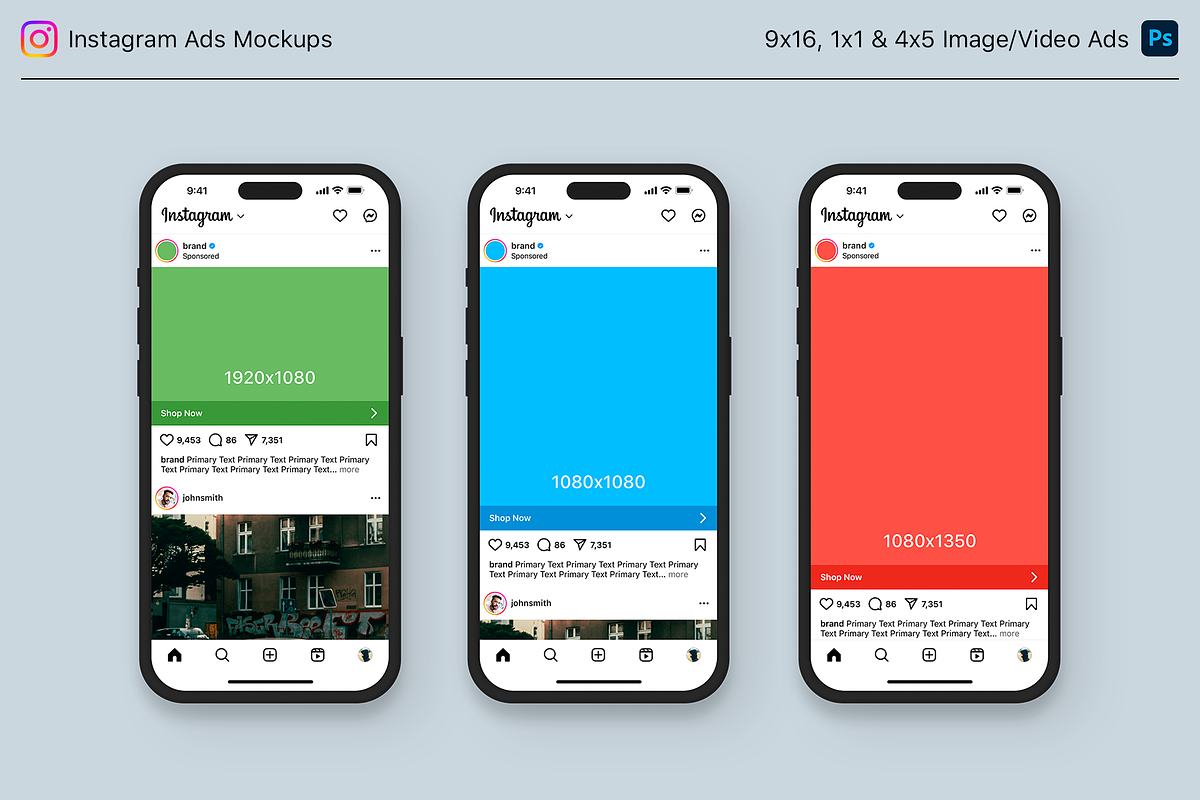 Instagram Ads Mockups, a Social Media Template by lprdesigns (Photo 2 of 6)