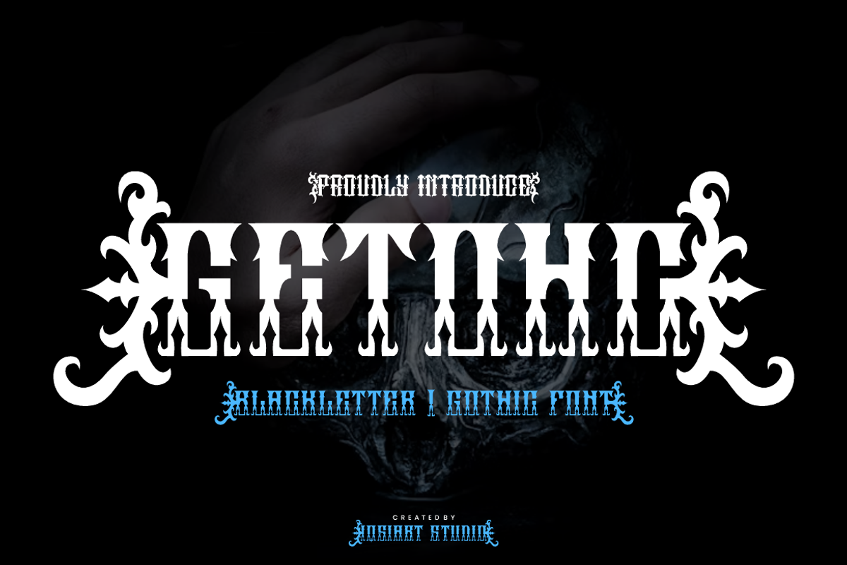 Getohc - Artdeco Font, a Blackletter Font by Iqsiart Studio (Photo 1 of 6)