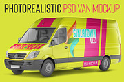 Transporter Van PSD Mockup, an Advertising Mockup by Sinlatown (Thumbnail 1 of 6)