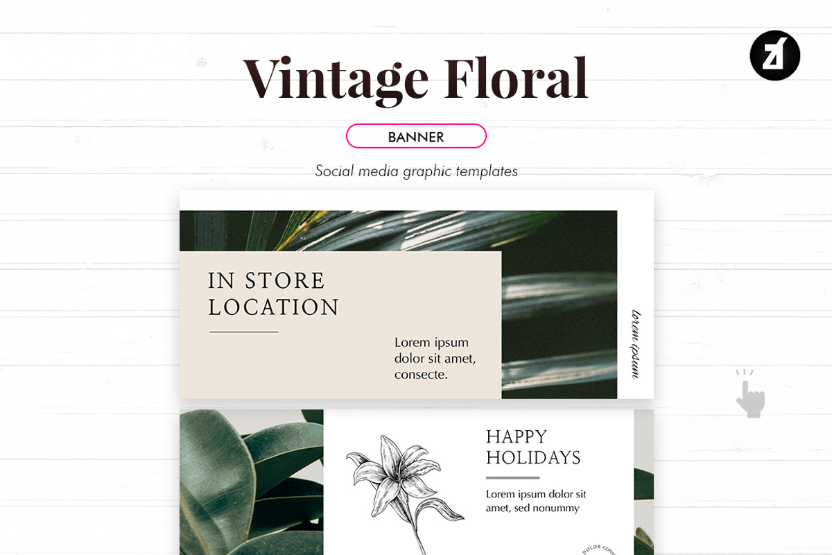 Vintage floral social media template, a Social Media Template by Chanut is industries (Photo 10 of 11)