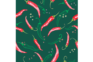 Hot chilli pepper hand painted