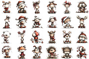 Whimsical Christmas Animal Clipart B, an Illustration by Sublimation Artist (Thumbnail 2 of 6)