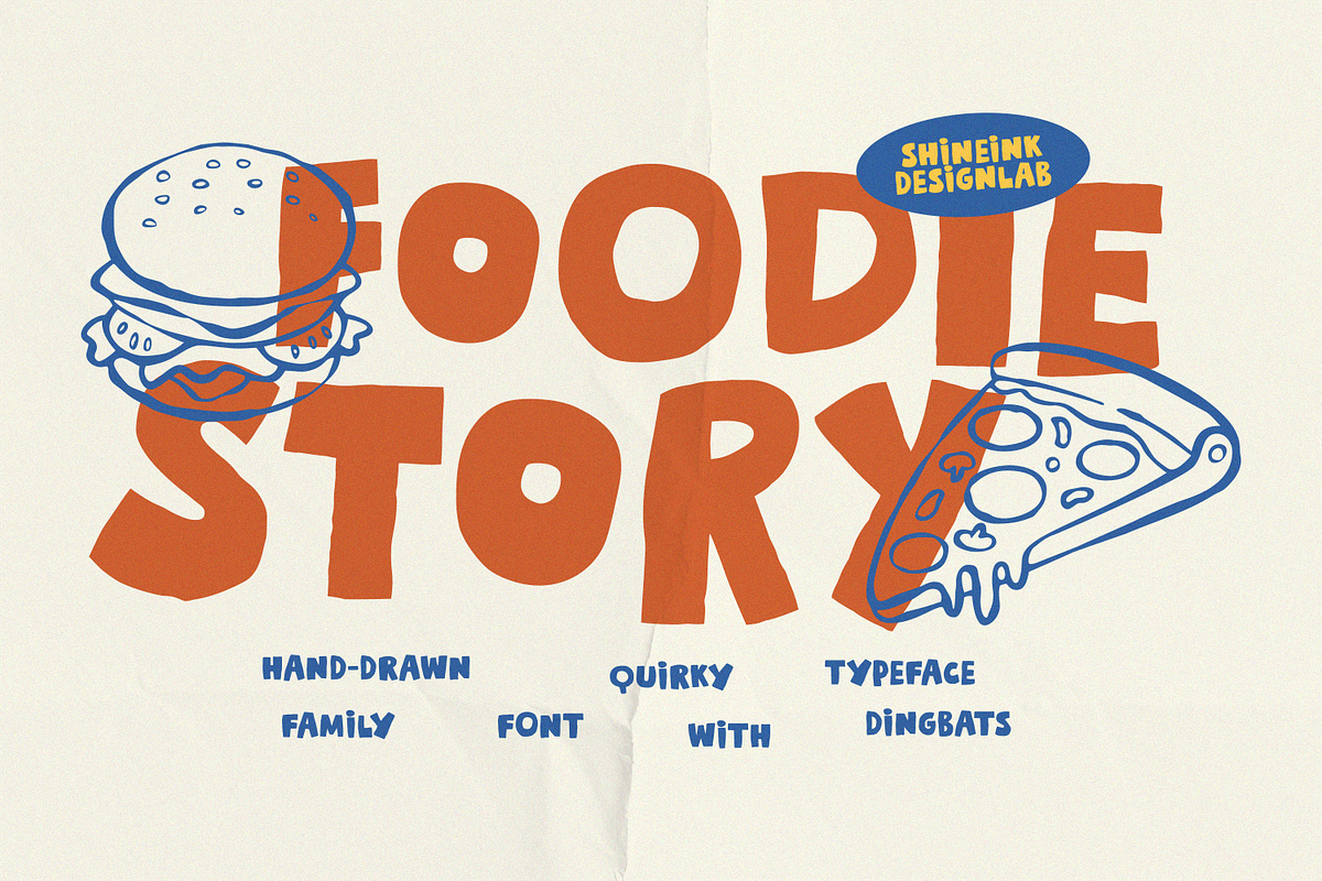 Foodie Story – Hand-Drawn Typeface, a Handwritten Font by shineink.designlab (Photo 1 of 10)