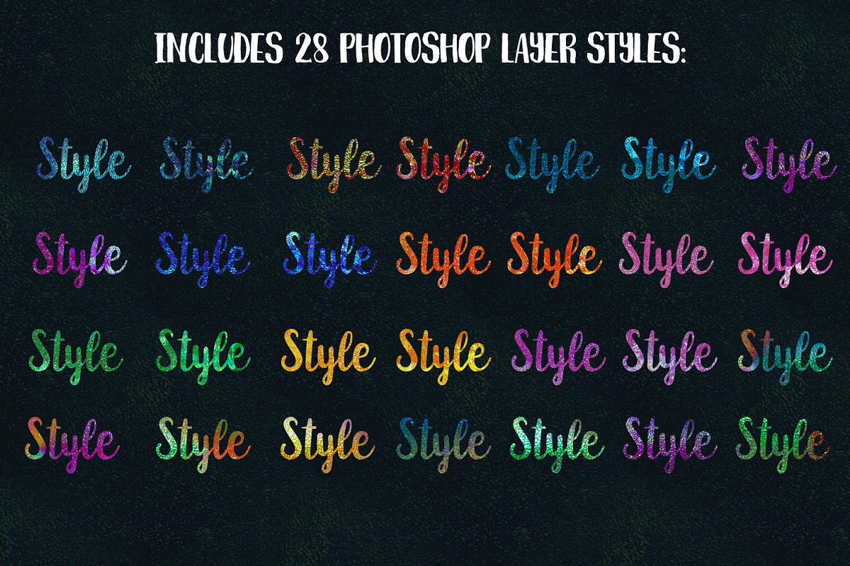 Oh So Iridescent Shimmer Foils, a Layer Style Add-On by Transfuchsian (Photo 5 of 6)