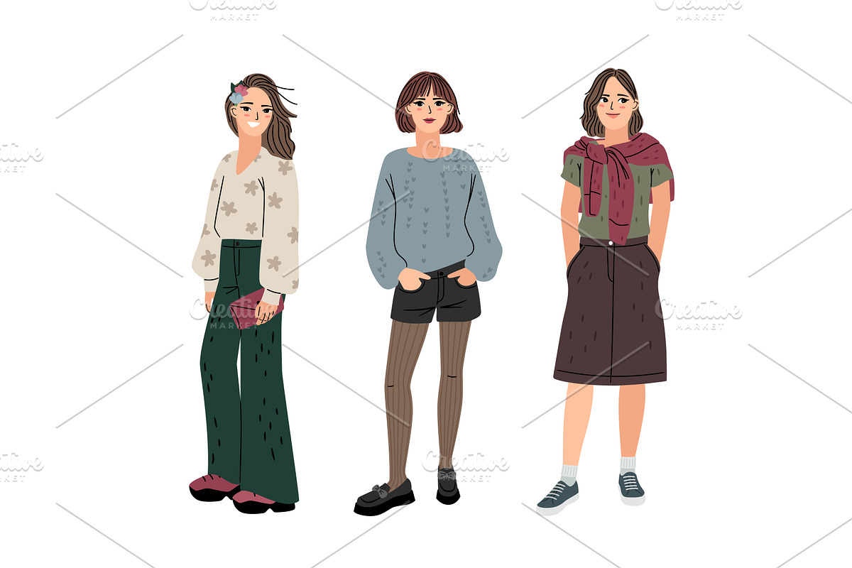 Pretty women in fashion casual, a Person Illustration by Stock-Smart-Start