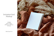 Boho 5x7 Invitation card mockup PSD, an Advertising Mockup by Blush Roses Print (Thumbnail 1 of 7)