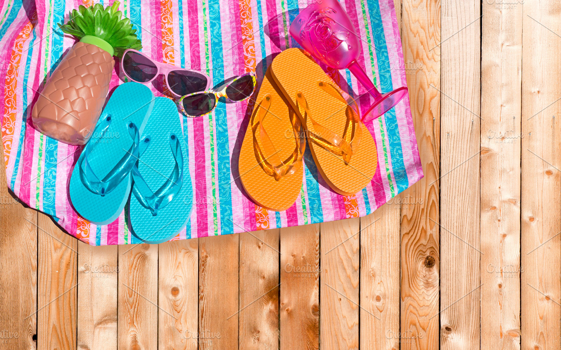 Beach Objects Background
