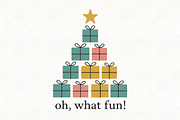 Christmas Gift Tree Oh What Fun PNG, an Illustration by CraftArtStudio (Thumbnail 1 of 4)