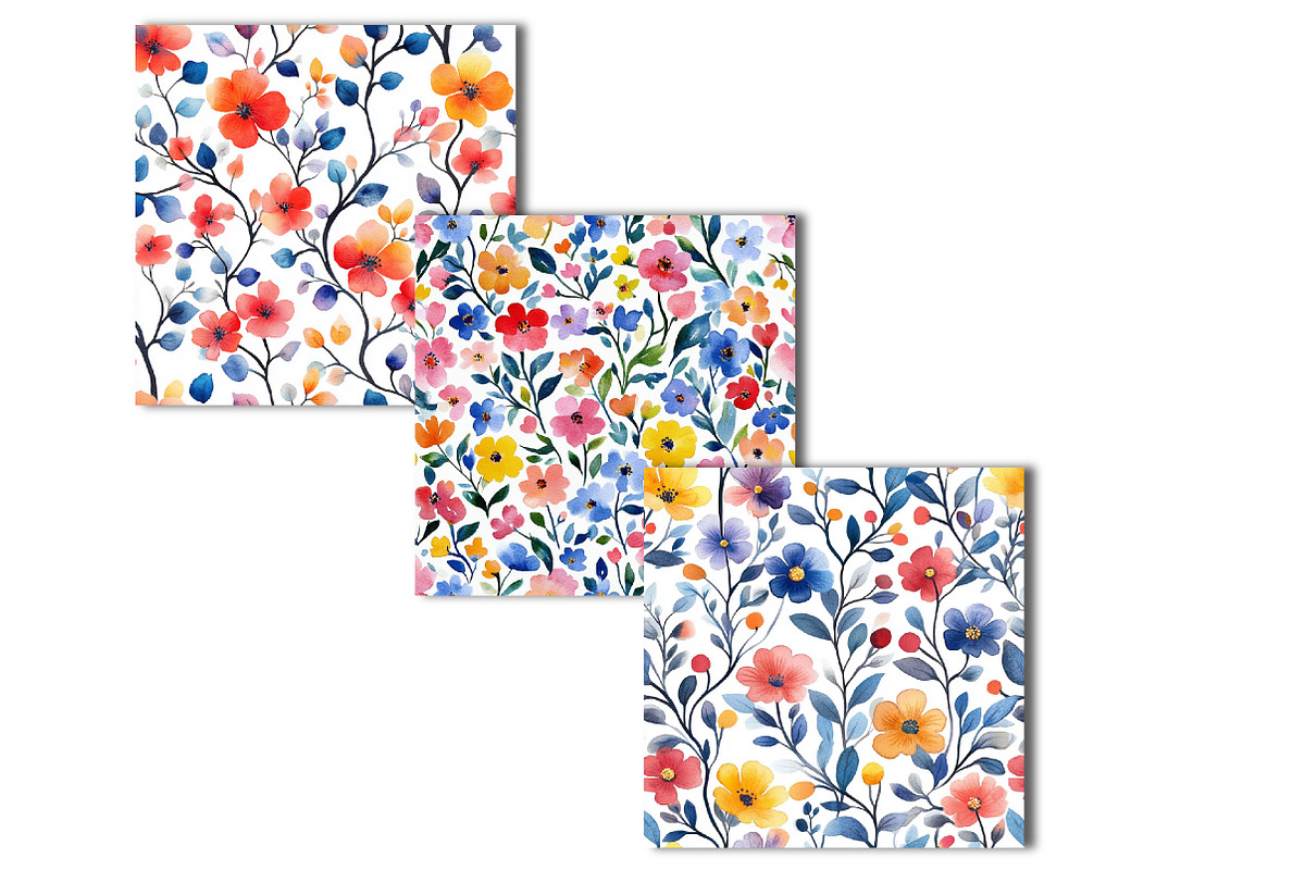 Spring Ditsy Floral Patterns, an Illustration by SinaCreation (Photo 4 of 5)