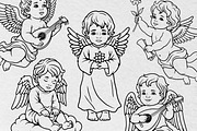 Baby Angel Line Art Bundle, an Illustration by Tekuni (Thumbnail 10 of 11)