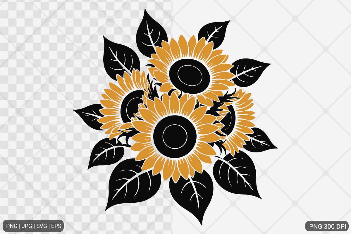 Sunflower SVG PNG Design Bundle, an Illustration by Actual Pixel (Photo 22 of 30)