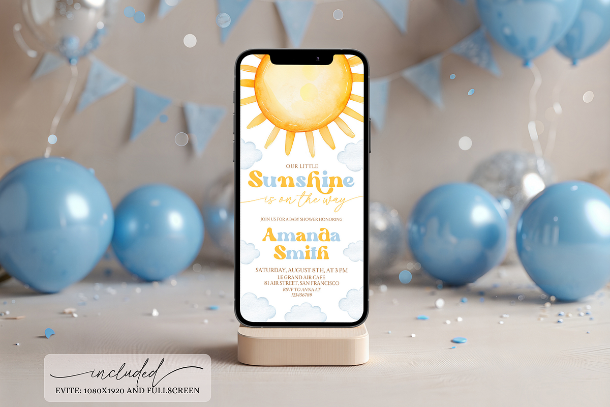 Little Sunshine Invitation Set, a Templates & Theme by VeliusCreativeStudio (Photo 3 of 6)