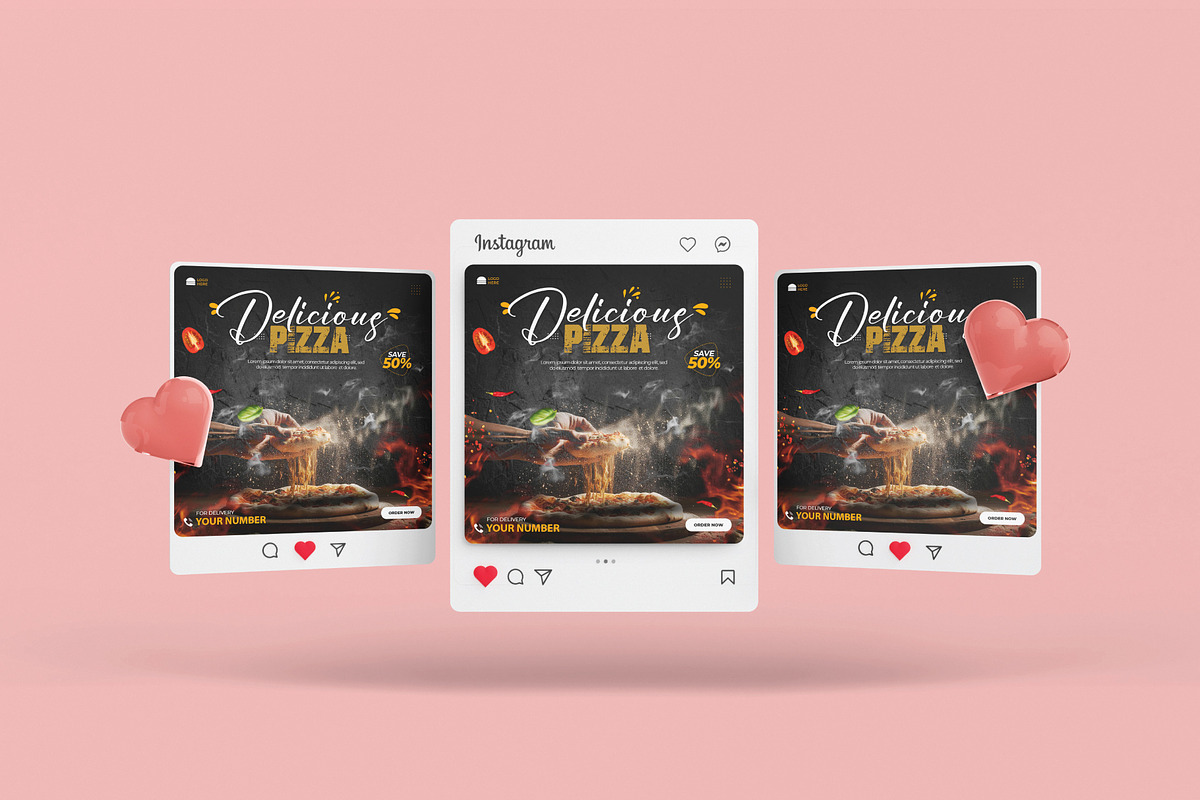 Pizza Flyer Design Template, a Flyer Template by YUDesignStore (Photo 3 of 6)