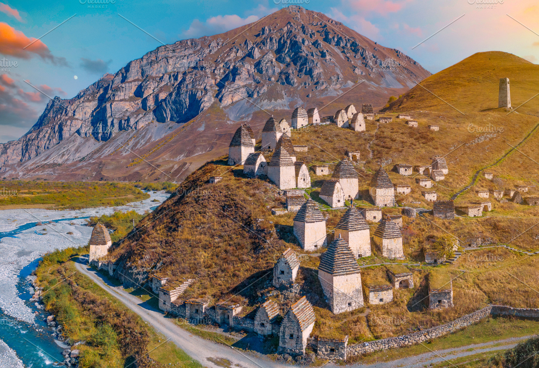 Dargavs, the medieval city of the dead in the mountains of the C, a Photo by Pictures for you!!!!!!!!!