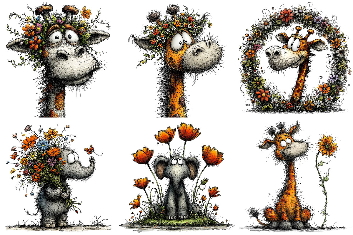 Spring Safari Whimsical Clipart Bund, an Illustration by DreamPrint404 (Photo 3 of 6)