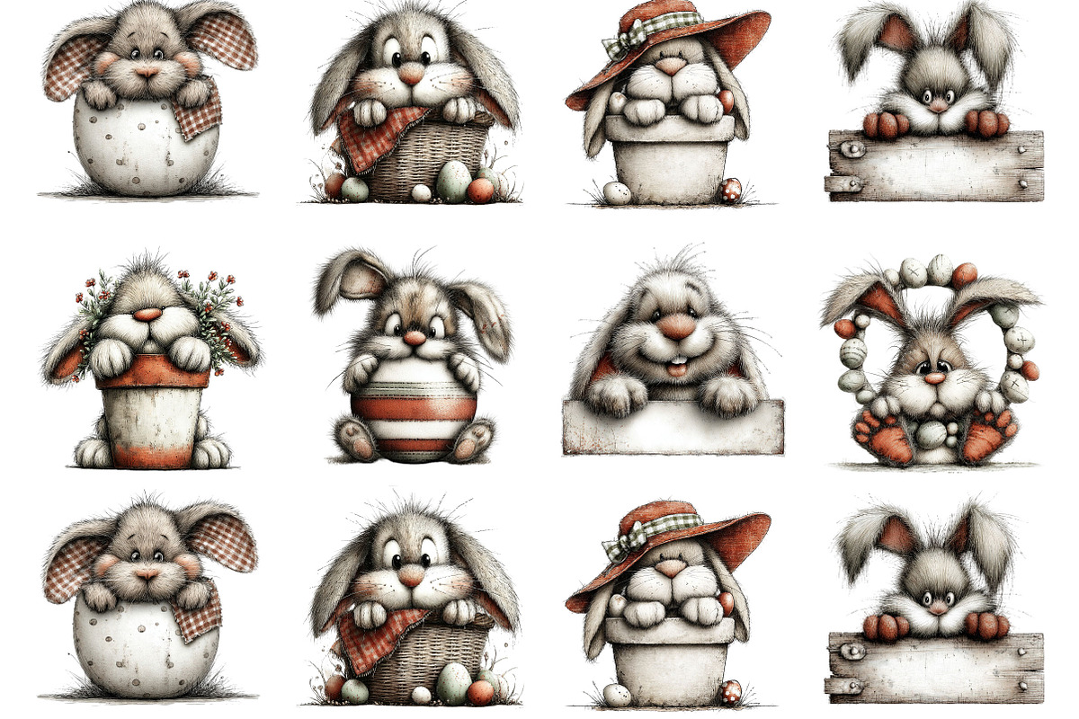 Funny Easter Bunny Peeking Clipart, an Illustration by Designking (Photo 2 of 5)