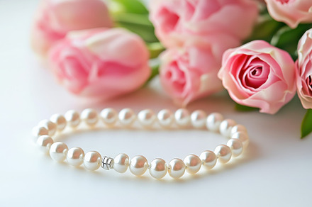 A beautiful pearl bracelet is delica, a Photo by Tanuart