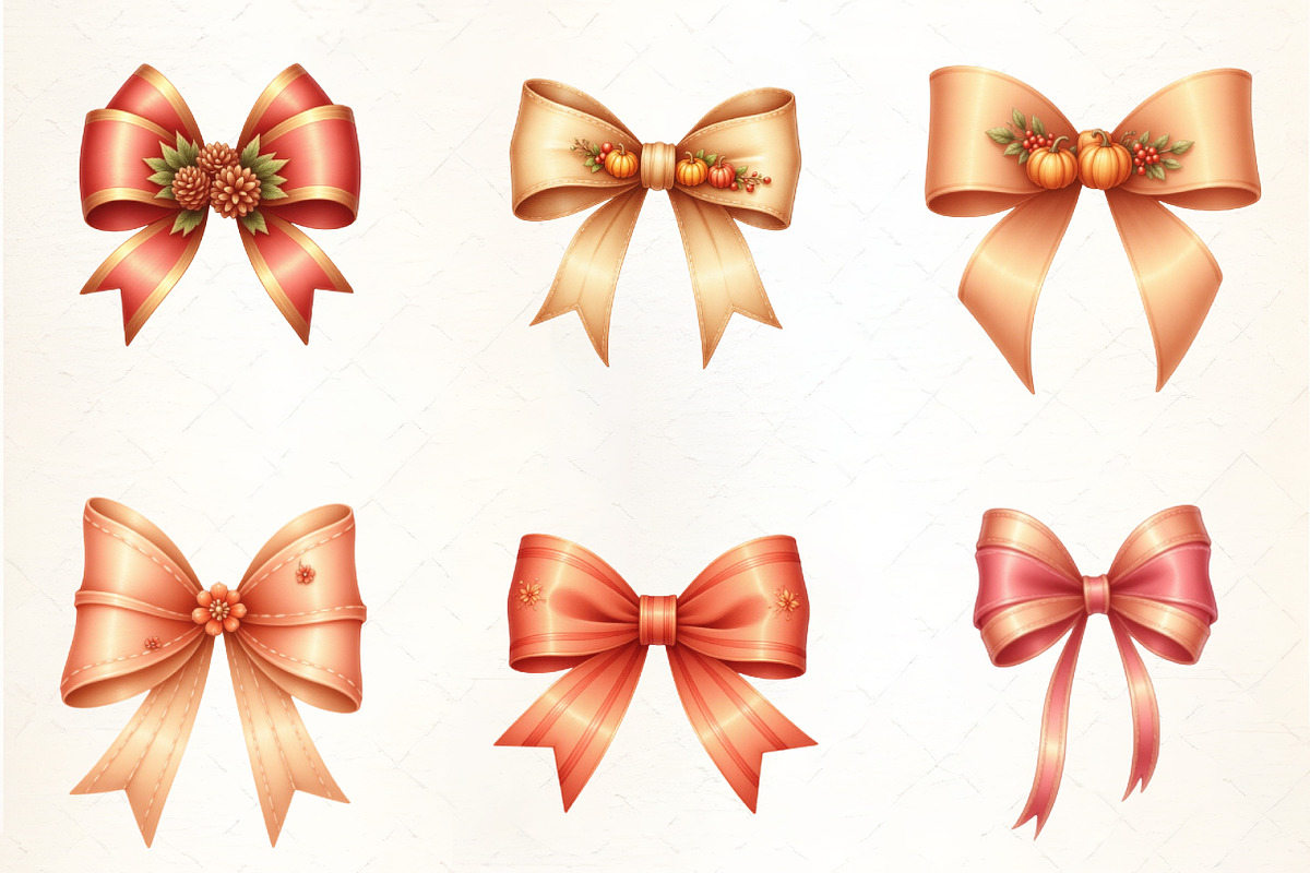 Autumn Bow Watercolor Clipart, an Illustration by CrexoraLab (Photo 3 of 5)